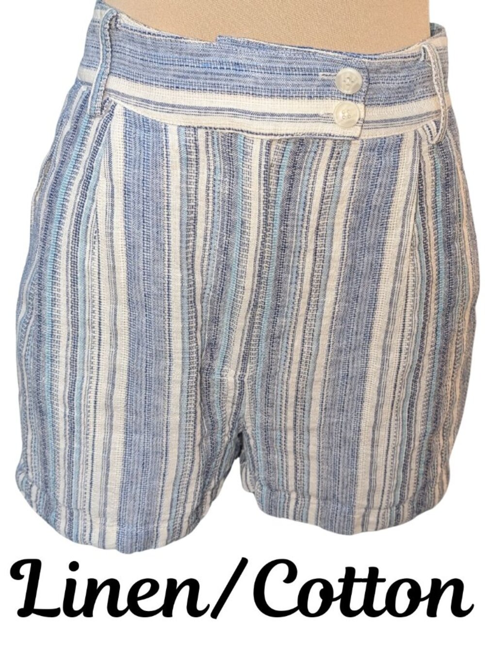 Cremieux Linen Cotton Striped Shorts
